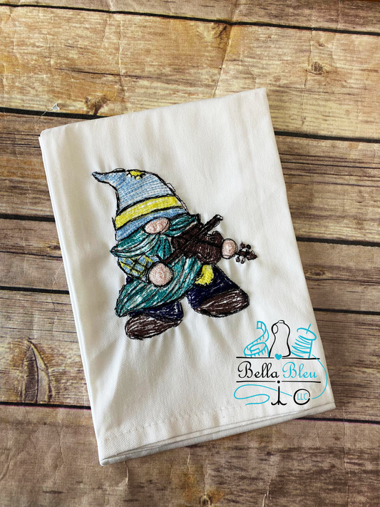 Gnome playing the fiddle Scribble Sketchy