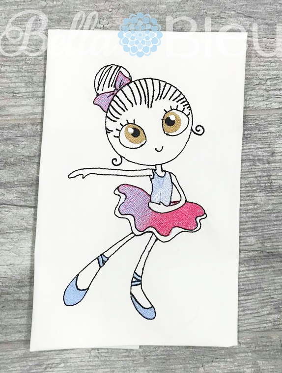 Ballerina Ballet Girl Sketchy Machine Embroidery design