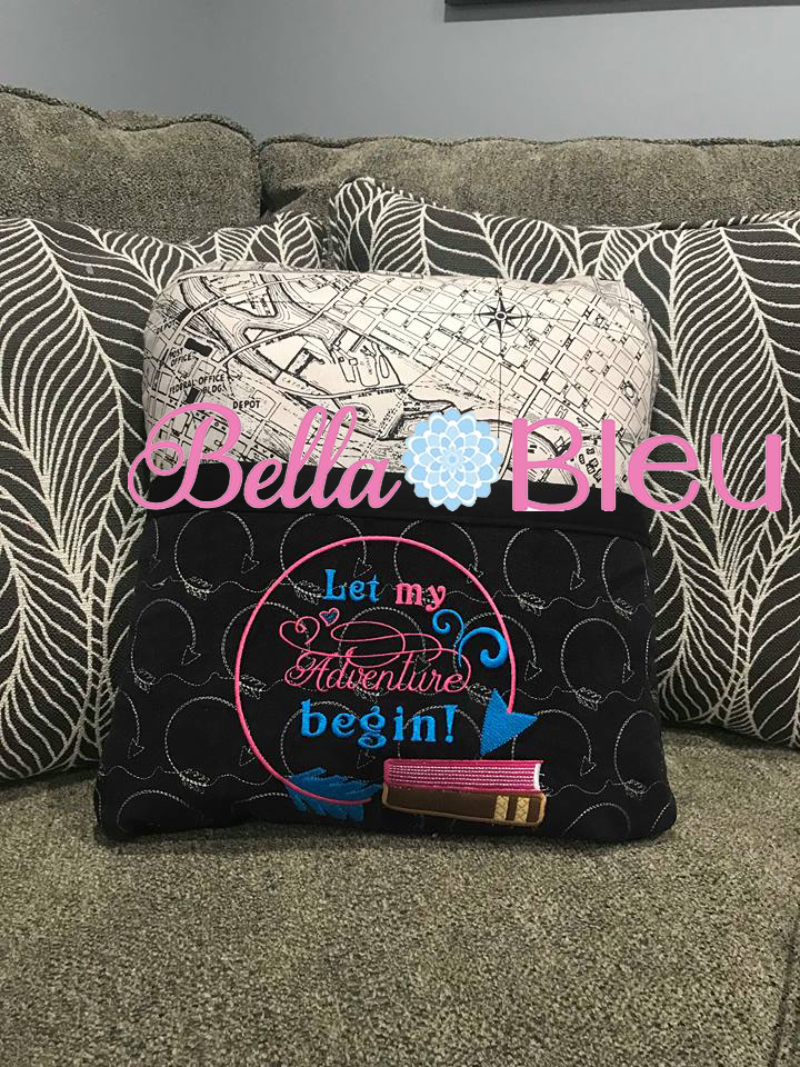 Let my Adventure Begin Saying Embroidery Design with Books