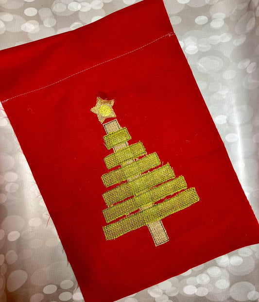 Country Christmas Tree Applique Bean Stitch