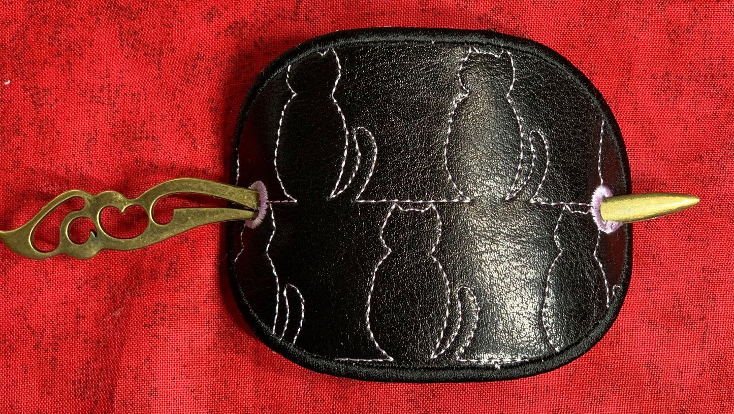 Cat Stipple Stick Barrette bun holder ITH