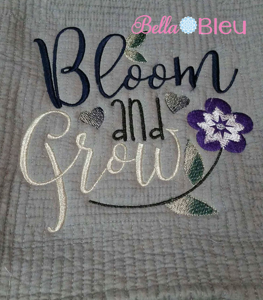 Bloom & Grow Floral Flowers Garden Sketchy Embroidery Design