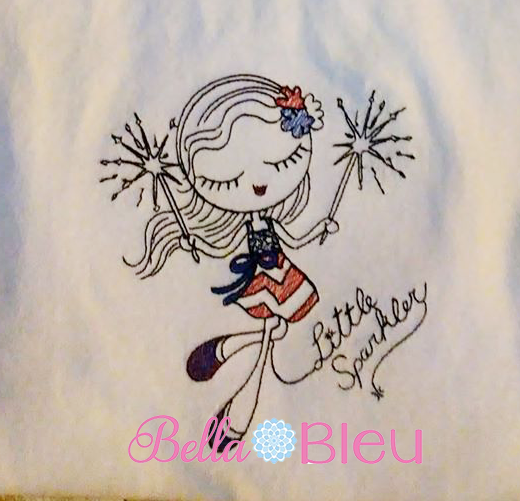 Sketchy Miss Sparkler 4th of July Girl