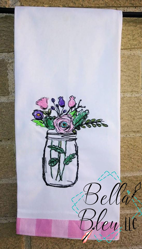 Flowers in Jar Scribble Sketchy
