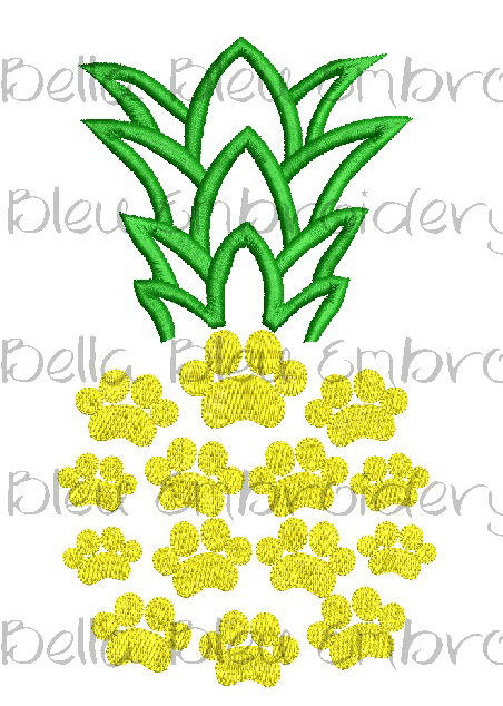 Dog Cat Paw Print Pineapple