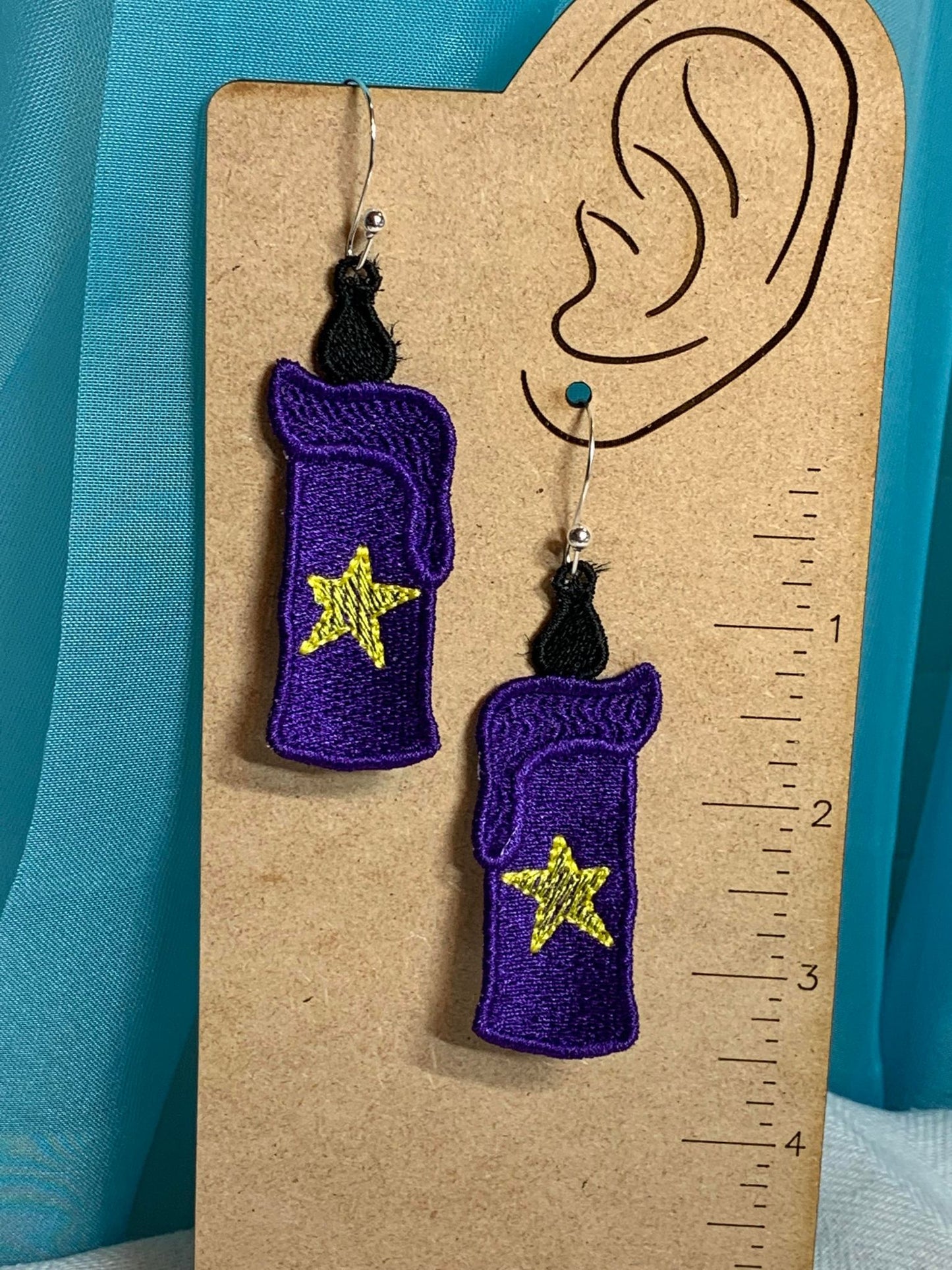 Burning Candle FSL Earrings Halloween