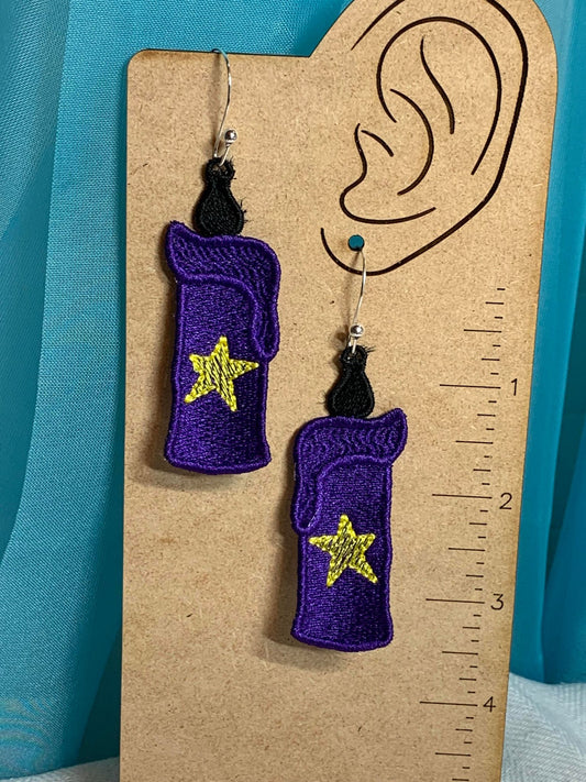 Burning Candle FSL Earrings Halloween