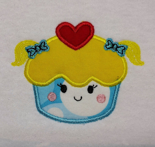 Girl Birthday Cupcake Food Applique