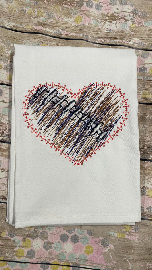 Scribble Heart shaped Football design