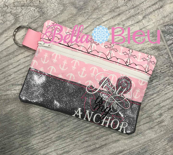 ITH Anchor Jesus is my Anchor Wallet Machine embroidery design