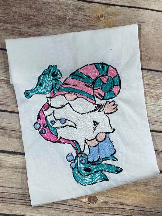 Sea Gnome 2 Scribble with Sea horse