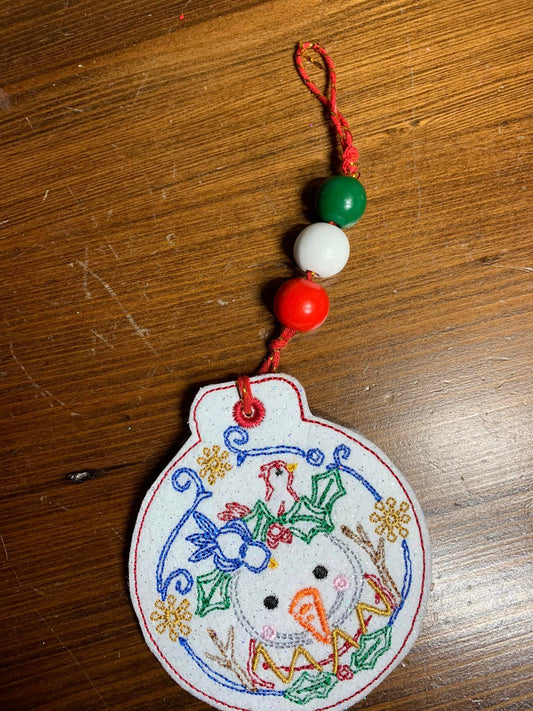 Snowman 2 ITH Christmas Ornament