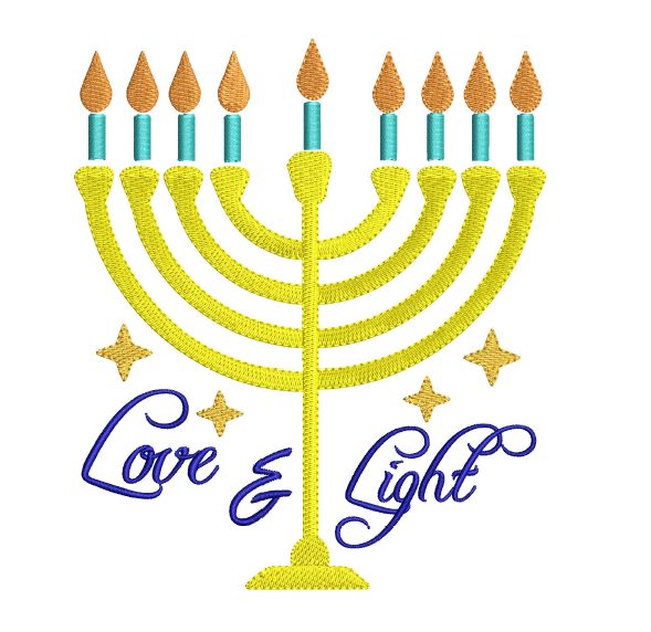 Light and Love Hanukkah Embroidery design