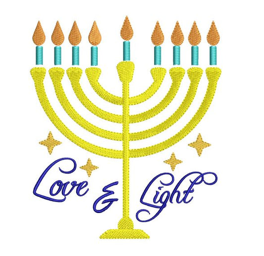 Light and Love Hanukkah Embroidery design