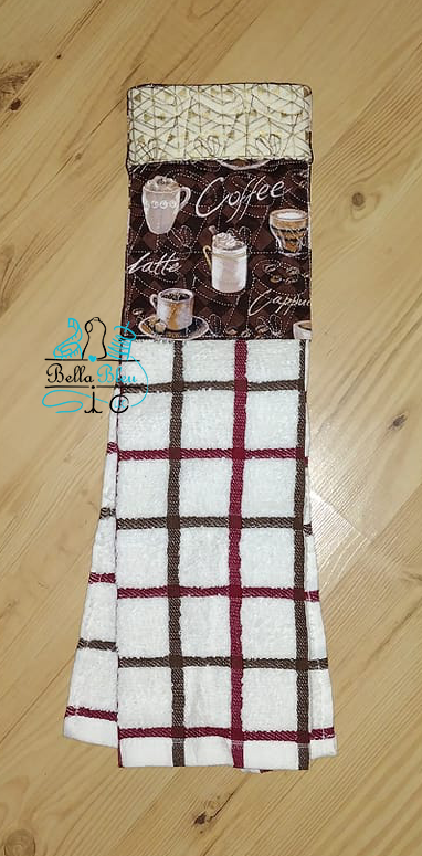 ITH Coffee Latte Stipple Towel Handle Topper