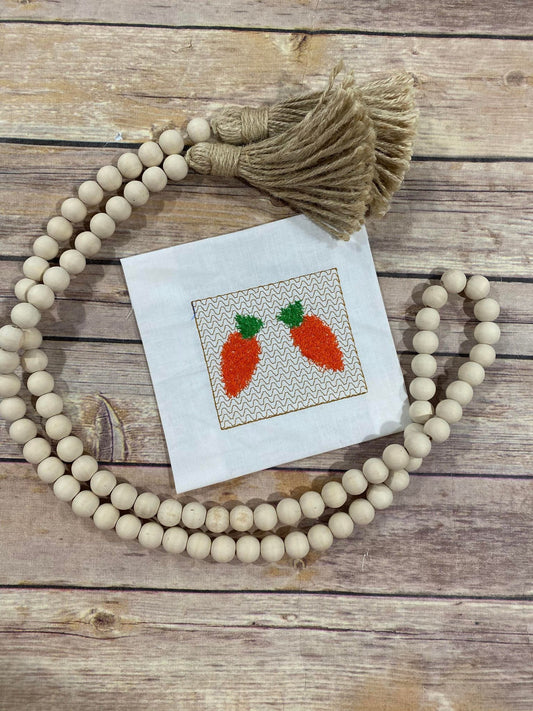 Carrots Faux Chenille Smocking Embroidery design