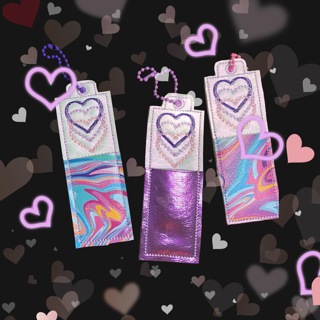 Hearts Chapstick or USB Holder ITH