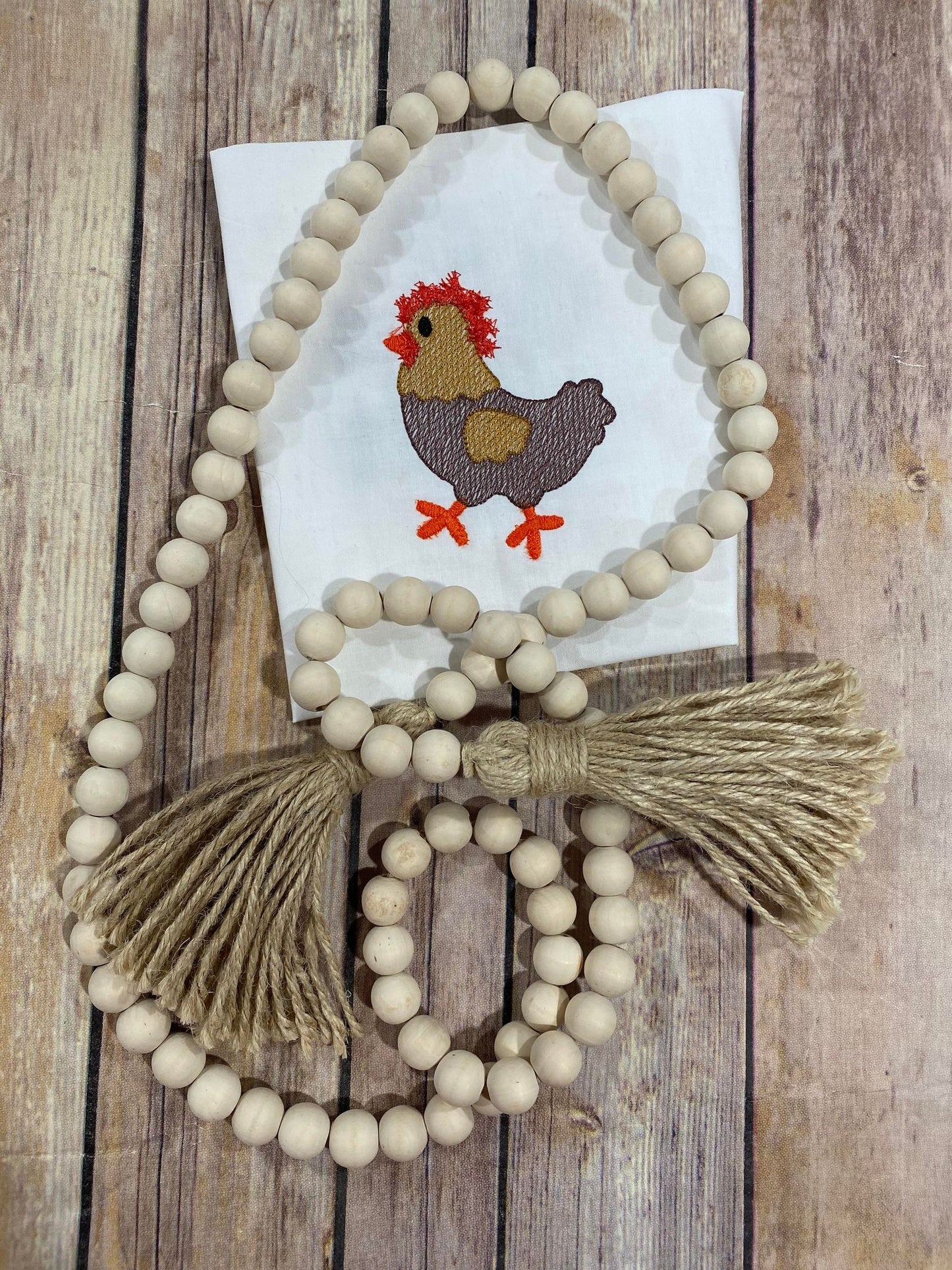 Farm Chicken Faux Chenille Embroidery design