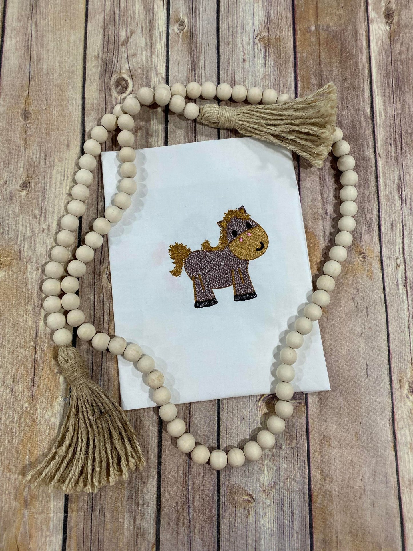 Farm Horse Faux Chenille Embroidery design