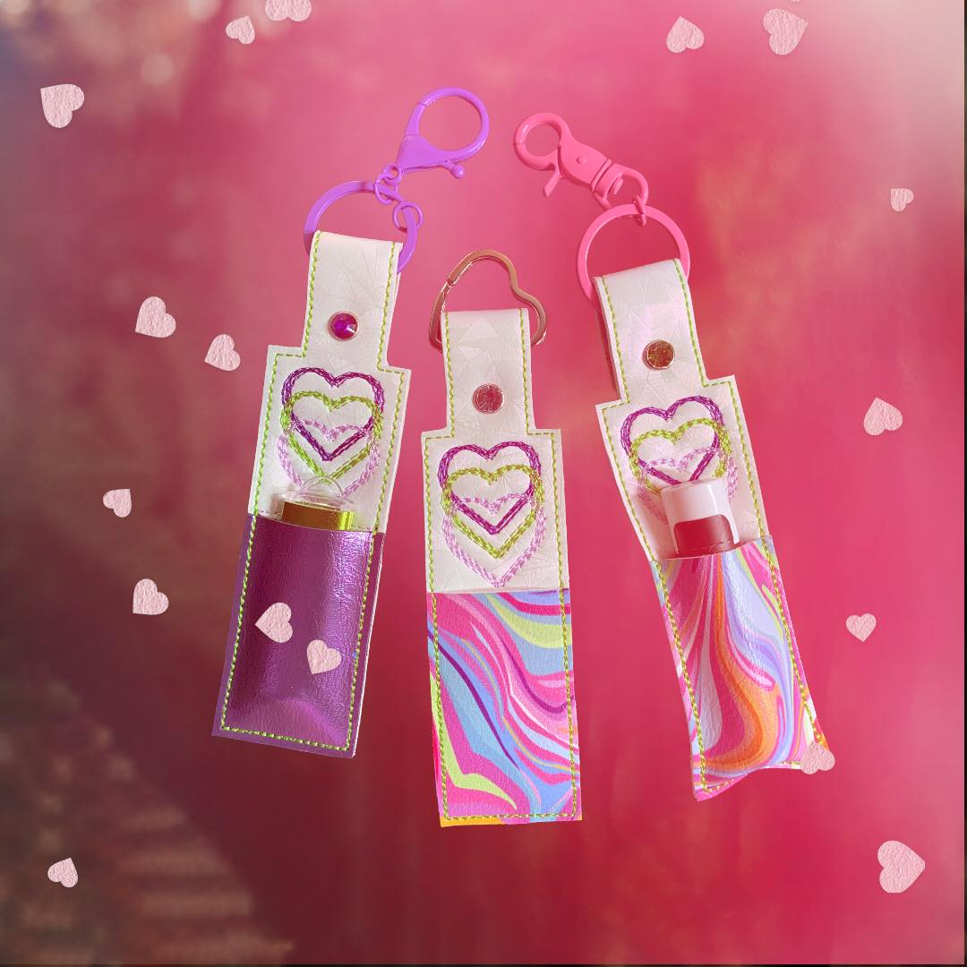 Hearts Chapstick or USB Holder ITH