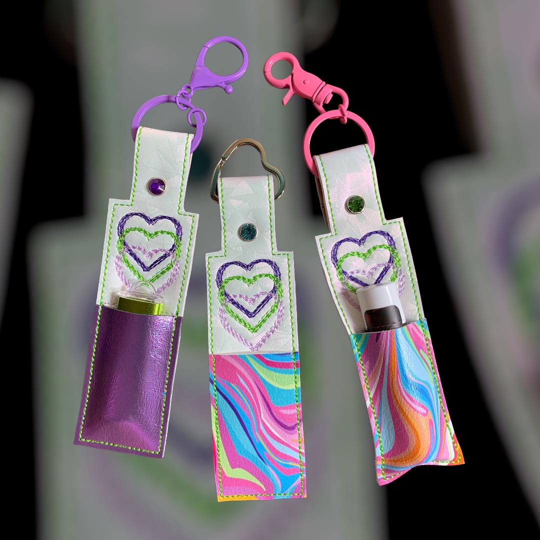 Hearts Chapstick or USB Holder ITH
