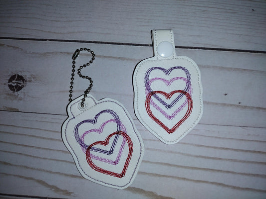 Open Hearts Key Fob and charm ITH