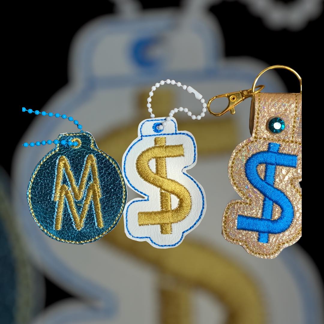 Mad Money Wallet key fob and charm set ITH