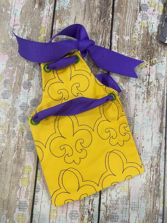Fleur de Lis Stipple Soap Apron ITH design