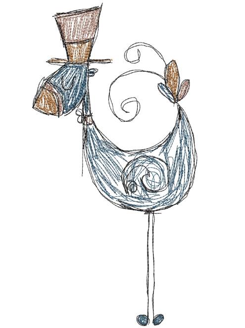 Mr  Bird Wedding  Scribble