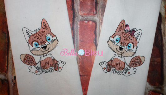 Sketchy Boy Fox embroidery design