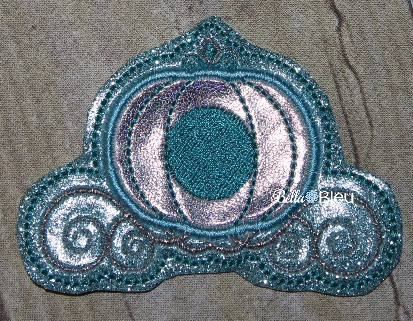 Princess Carriage Feltie in the hoop ith machine embroidery design