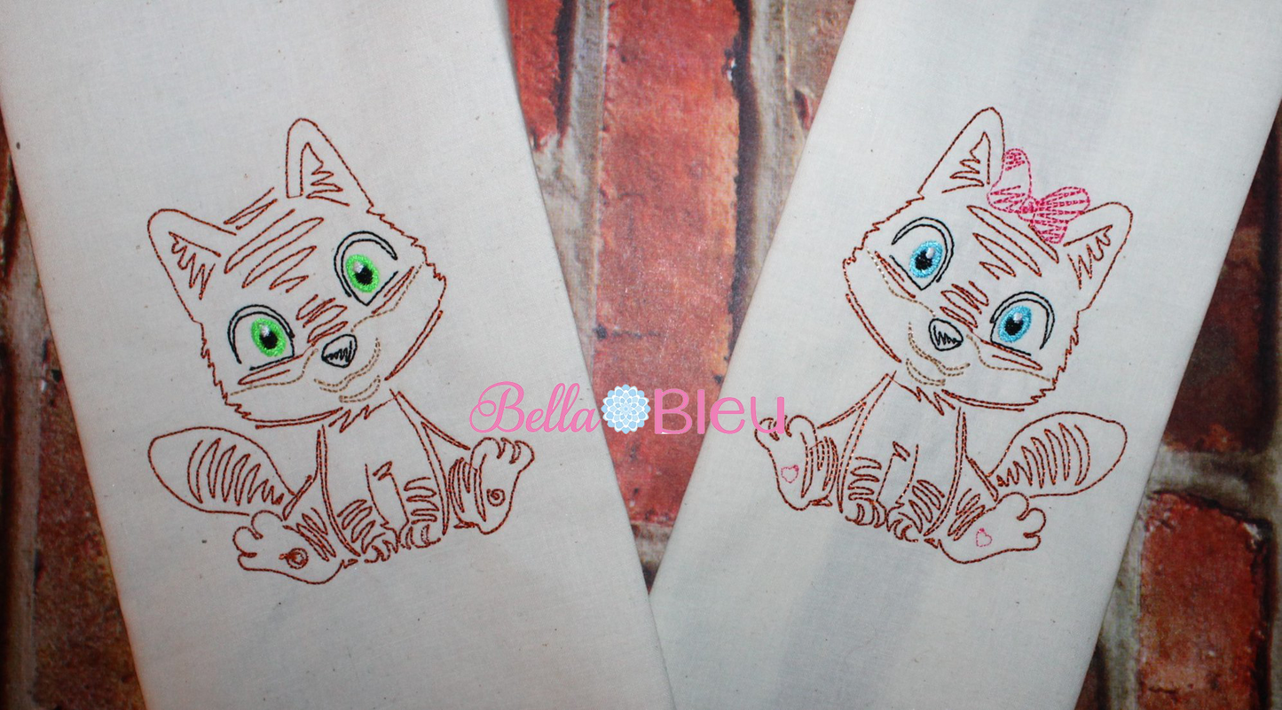 Fox Girl Bean stitch embroidery design