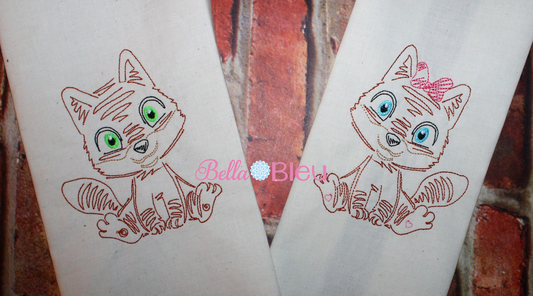Fox Girl Bean stitch embroidery design