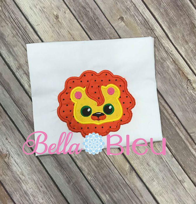 Lion Head Mascot Machine applique embroidery design