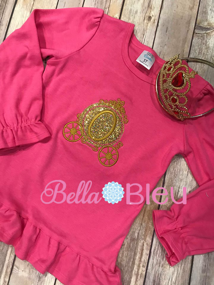Princess Carriage Machine Applique Embroidery Design