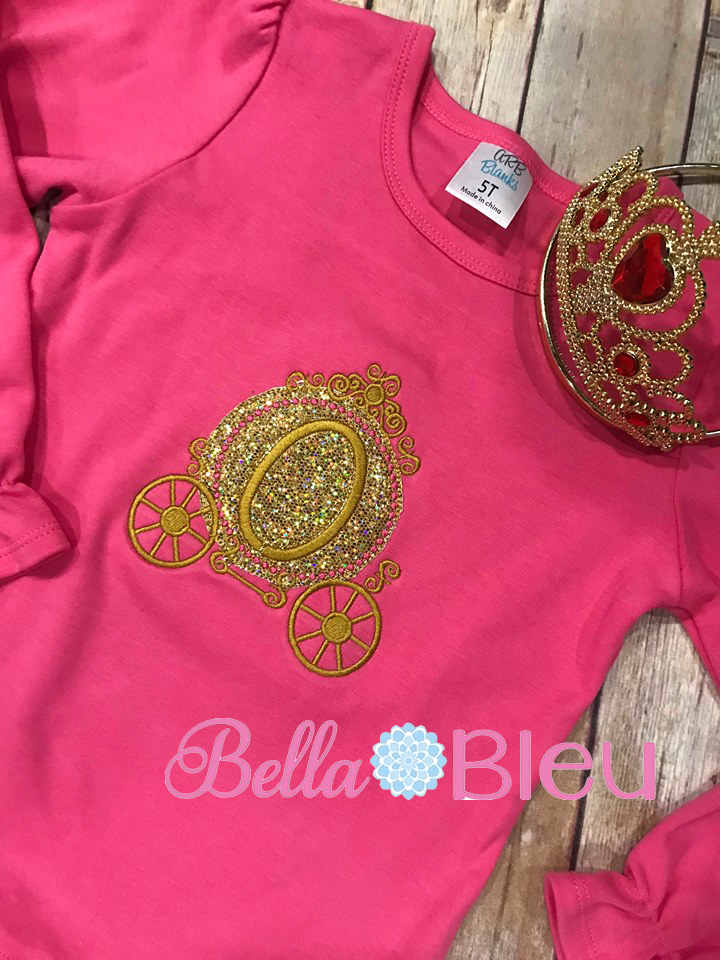 Princess Carriage Machine Applique Embroidery Design