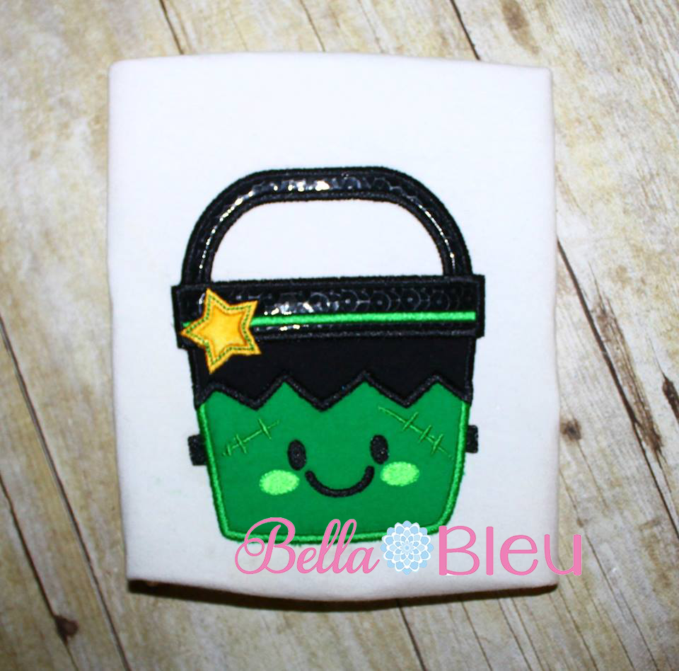 Halloween Frank Frankenstein Treat Bucket 6x6 applique design