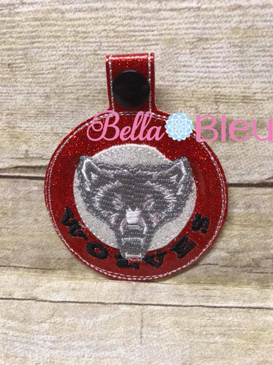 ITH Mascot Wolves Wolf  Key fob Luggage Tag