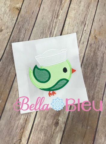 Sketchy Nautical Sailor Bird Machine Applique 6x6