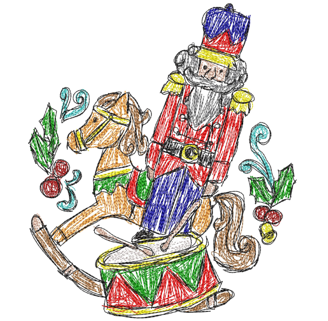 Nutcracker 3 Scribble Christmas Design