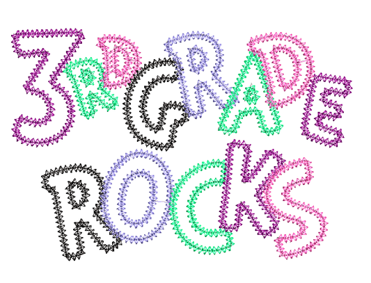 3rd Third Grade Rocks Vintage Zig Zag