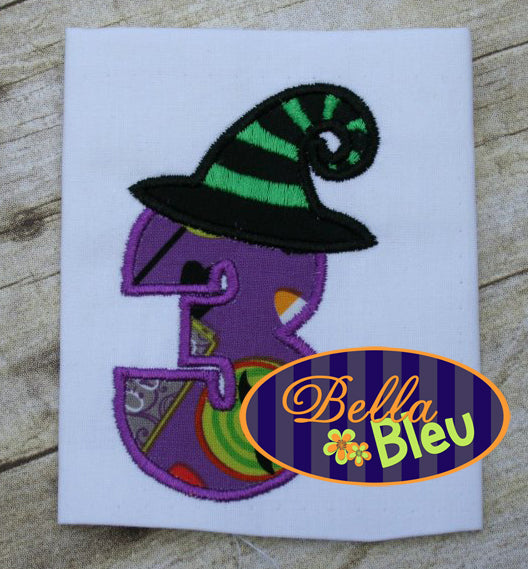 Halloween Witch Applique Numbers 1-5