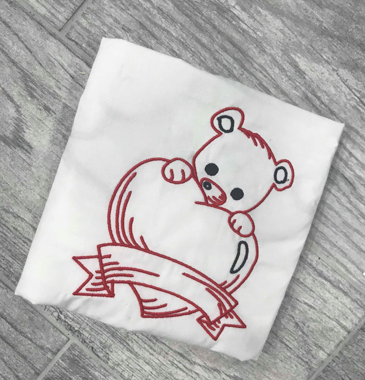 Valentine Bear and Heart outline 8x12