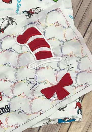 Inspired Cat Bow Hat Applique machine embroidery design 7x11