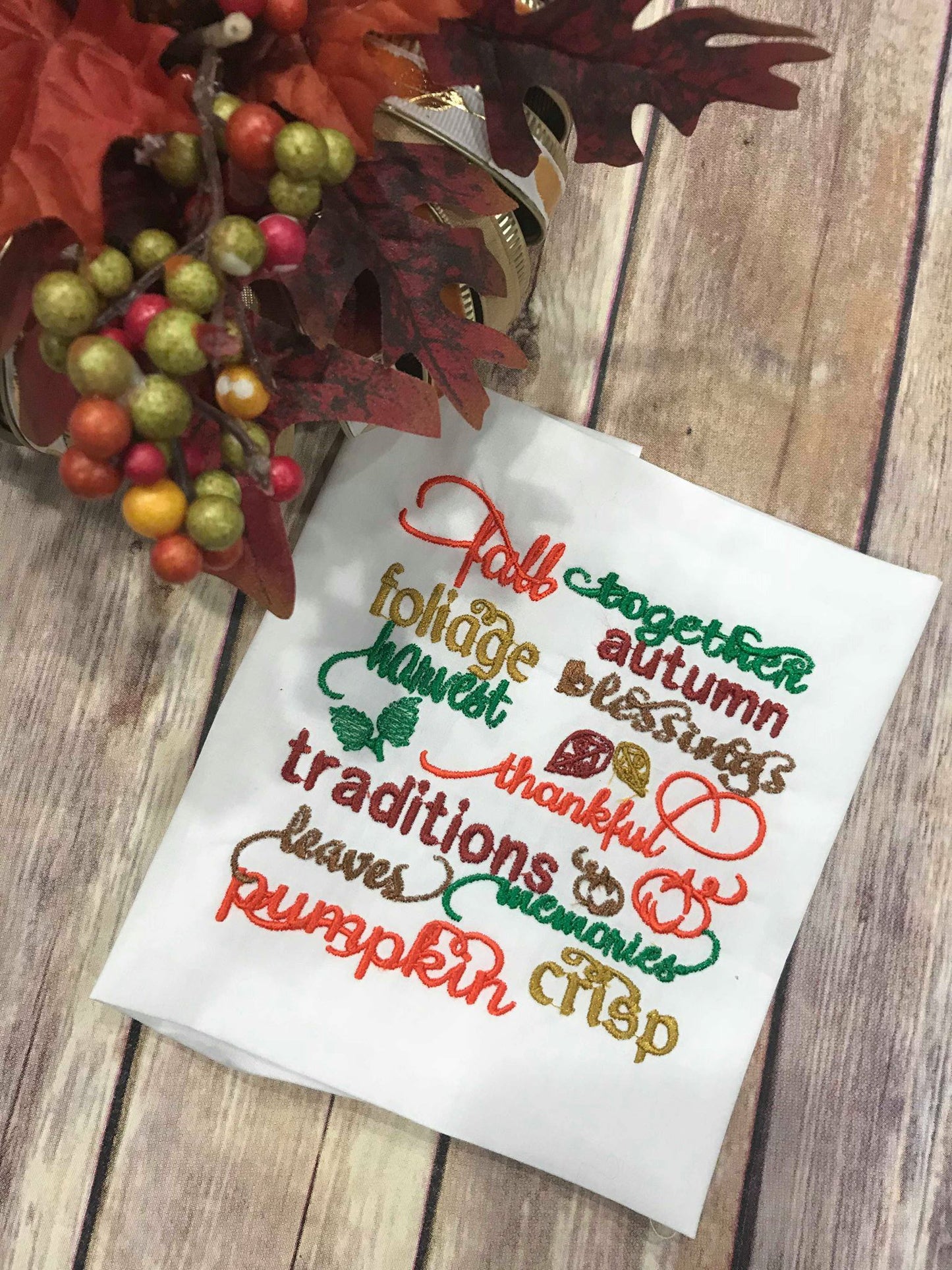 Fall Wording Saying Subway Art Pumpkin machine embroidery design 5x5