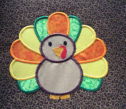 Turkey Thanksgiving Machine Applique Embroidery Design