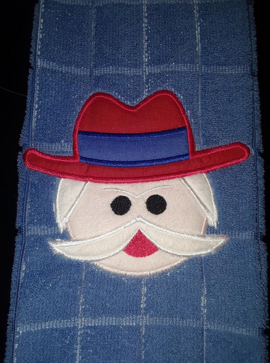 Colonel Southern Reb Applique Machine Embroidery Design 4x4