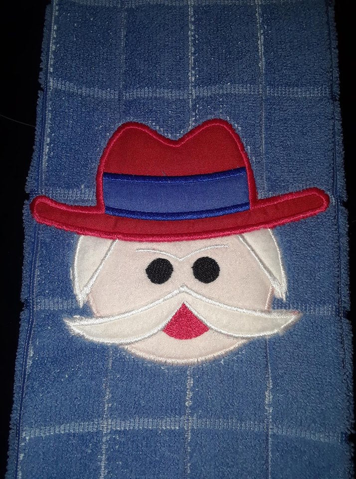 Colonel Southern Reb Applique Machine Embroidery Design 8x12