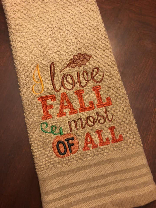 I Love Fall machine Embroidery Design 5x5 Sketchy