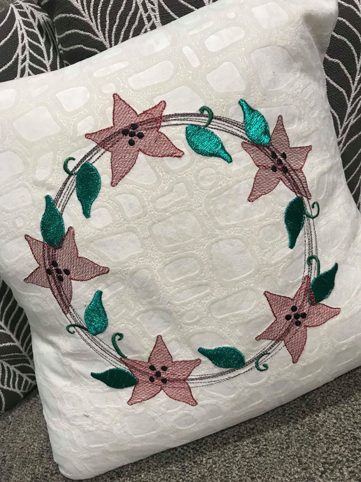 Monogram Poinsettia Frame Sketchy